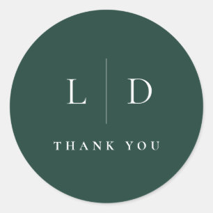 Adesivo Favor de casamento com monograma minimalista em ve