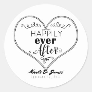 Adesivo Favor de Casamento Conto de Fadas Moderno Feliz pa