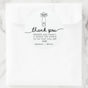 Adesivo Favor de Casamento Coquete Preto e Branco