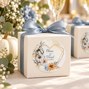 Adesivo Favor de Casamento Coração Azul Poeirento com Abób