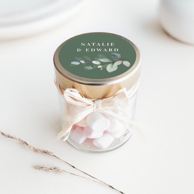 Adesivo Favor de casamento da folhagem de água (Criador carregado)