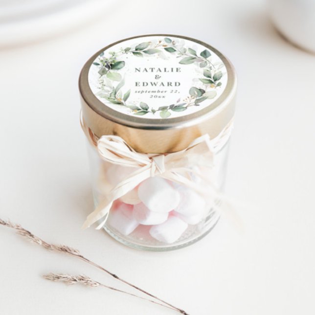 Adesivo Favor de casamento da folhagem de água (Criador carregado)