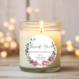 Adesivo Favor de Casamento de Boho Amarelo-Roxo-Magenta