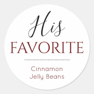 Adesivo Favor de Casamento de Candy Burgundy Favorito
