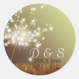 Adesivo Favor de Casamento de Dandelion da Glittery