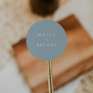 Adesivo Favor de Casamento de Dusty Aqua Costeira