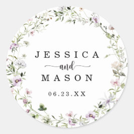 Adesivo Favor De Casamento De Flor Selvagem Com Delicado W