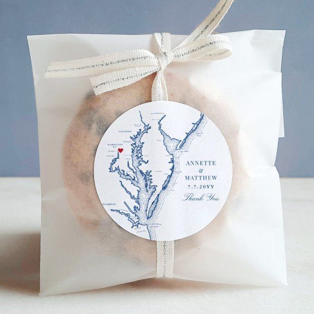 Adesivo Favor de Casamento de Marinho Washington DC (These Washington DC wedding favor sticker labels are perfect for your DC destination wedding)