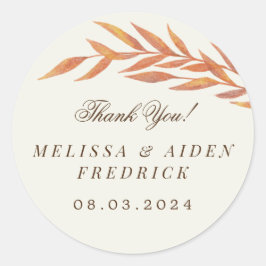 Adesivo Favor de Casamento de Outono Simples do Branch Lar