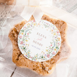 Adesivo Favor de Casamento de Pastel Wildflower para Paste