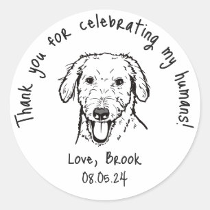 Adesivo Favor de Casamento de Pet Engraçado Personalizado 