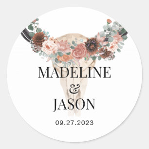 Adesivo Favor de Casamento de Vaca Floral