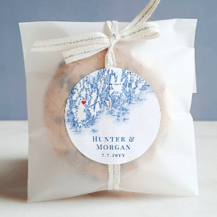 Adesivo Favor de Casamento do Mapa do Phippsburg Maine