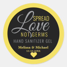 Adesivo Favor de Casamento do Sanitizer com Mão Amarelo