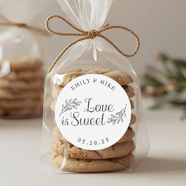 Adesivo Favor de casamento doce amor botânico romântico