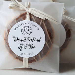 Adesivo Favor de Casamento Donut Mind If I Do Heart Sprink