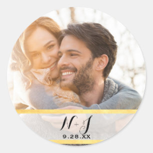 Adesivo Favor de casamento dourado moderno imagem foto