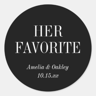 Adesivo Favor de casamento elegante preto personalizado El