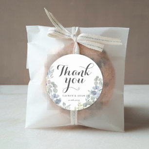 Adesivo Favor de casamento em azul empoeirado floral boho