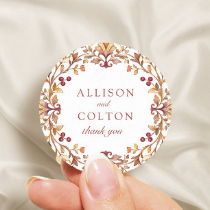 Adesivo Favor de casamento floral botânico vintage em ferr