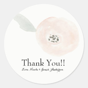 Adesivo Favor de Casamento Floral de Flor de Aquarela Mode