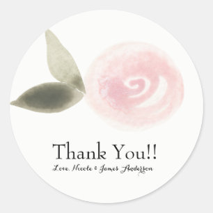 Adesivo Favor de casamento floral de rosa em aquarela mode