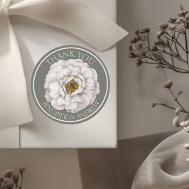 Adesivo Favor de casamento floral em aquarela Boho Ecru