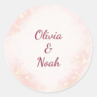 Adesivo Favor de casamento floral em aquarela rosa sonhado