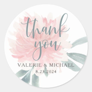 Adesivo Favor de Casamento Floral Rosa Sabpy