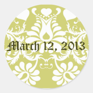 Adesivo Favor de casamento floral vintage branco