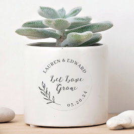 Adesivo Favor de Casamento Folhagem Elegante Deixe o Amor 