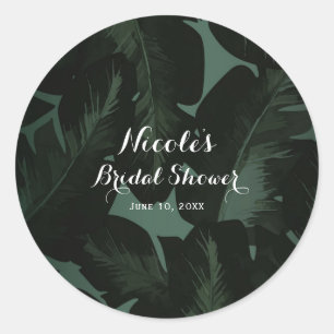 Adesivo Favor de casamento Folhas Tropicais Chic Green & B