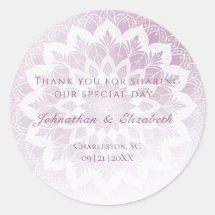 Adesivo Favor de Casamento Mandala com Renda Rosa