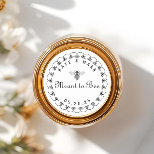 Adesivo Favor de Casamento Mel Vintage Ornate Meant to Bee