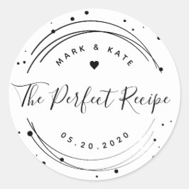 Adesivo Favor de Casamento Moderno Circular A Receita Perf