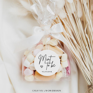 Adesivo Favor de casamento Moderno Minimalista Mint To Be
