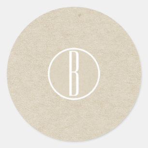 Adesivo Favor de Casamento Monograma Rústico Kraft Minimal