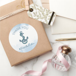 Adesivo Favor de Casamento Náutico de Âncora Aquática de P