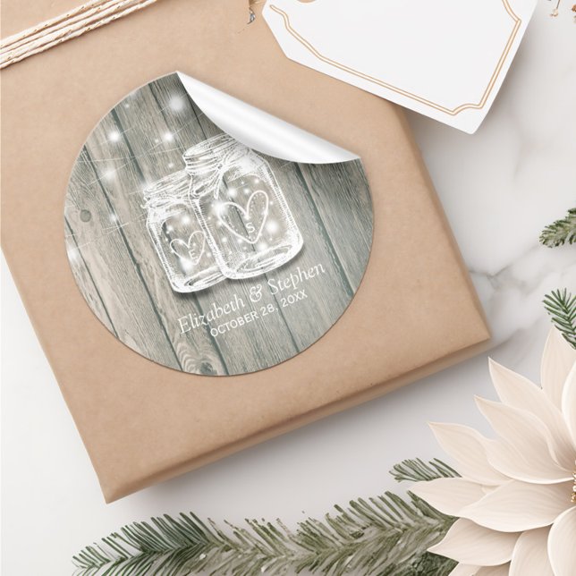 Adesivo Favor De Casamento Obrigado Lâmpada De Mason Jar D (Criador carregado)