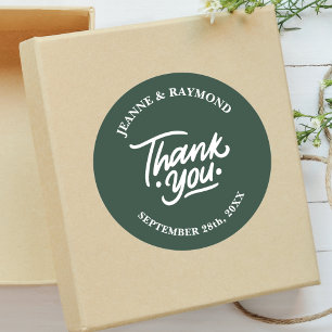 Adesivo Favor de Casamento Obrigado Moderno Personalizado 