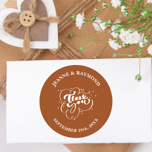 Adesivo Favor de Casamento Obrigado Personalizado Elegante