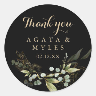 Adesivo Favor de casamento Obrigado Sage Verde Eucalipto D