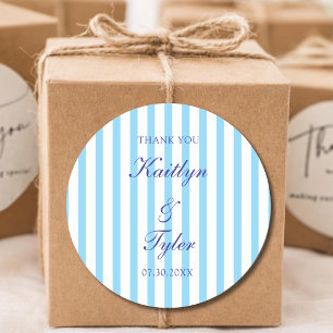 Adesivo Favor de casamento personalizado azul claro para c