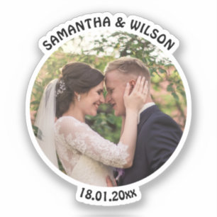 Adesivo Favor de Casamento Personalizado DOURADO Foto