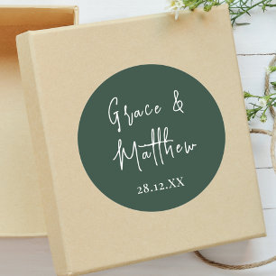 Adesivo Favor de Casamento Personalizado Esmeralda Clássic
