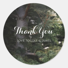 Adesivo Favor de casamento personalizado Floresta Rústica