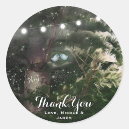 Adesivo Favor de casamento personalizado Love Birds + Pine