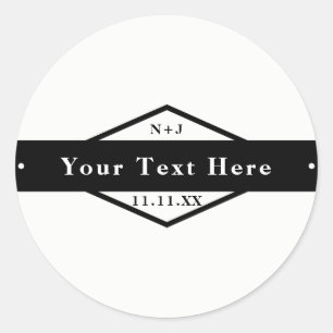 Adesivo Favor de casamento personalizado rústico moderno p