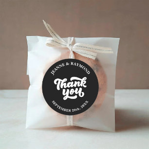 Adesivo Favor de casamento preto delicado minimalista obri
