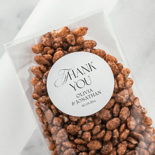 Adesivo Favor de Casamento Preto e Branco Obrigado